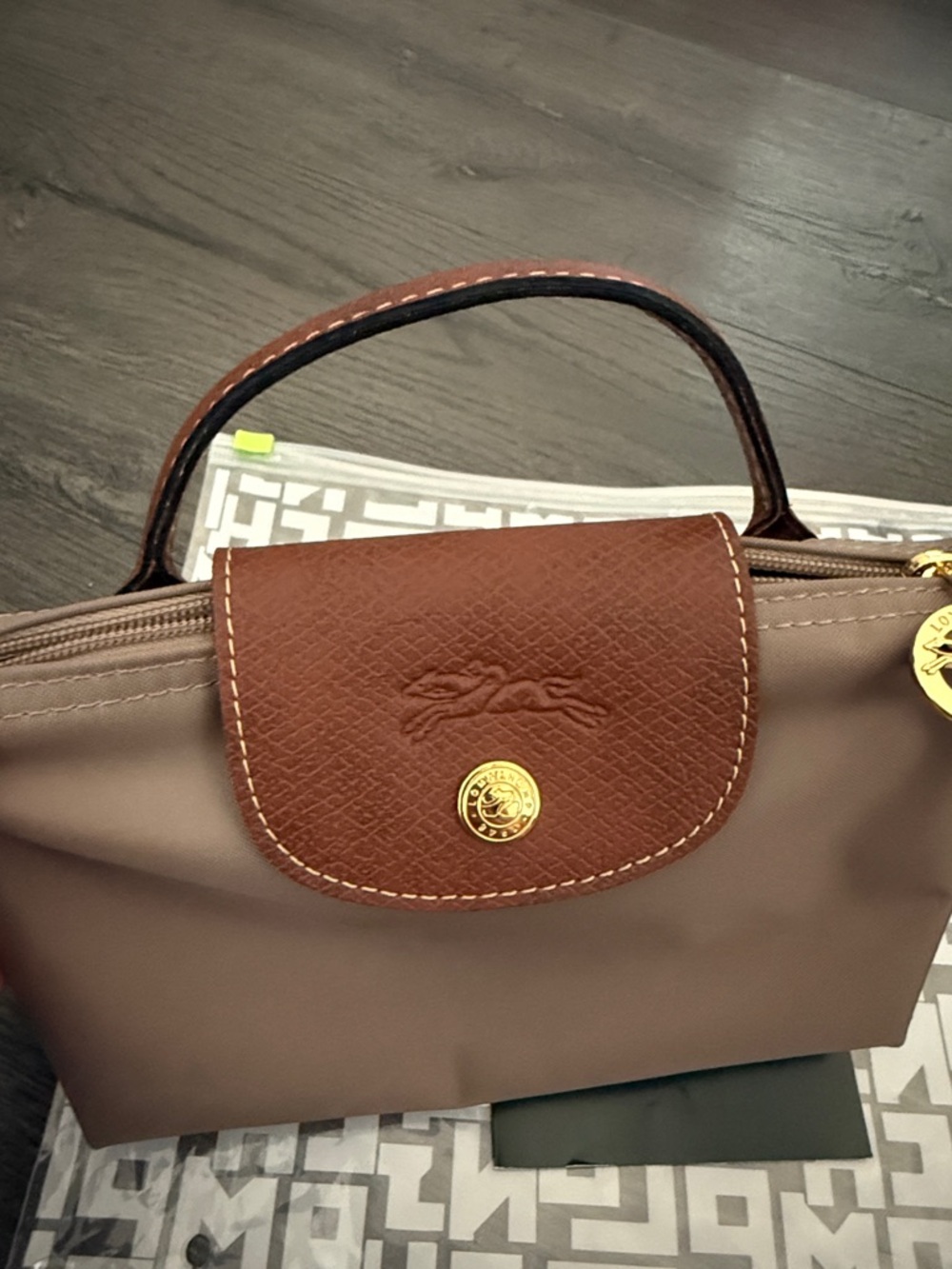 Longchamp Le Pliage cosmetic bag- Brown - Picture 6 of 6